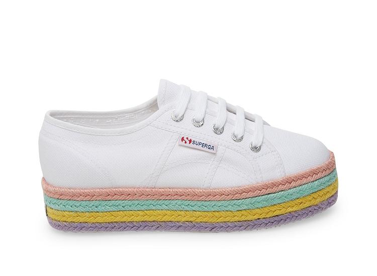 Superga 2790 Cotcoloropew Pastel Multi - Womens Superga Platform Shoes